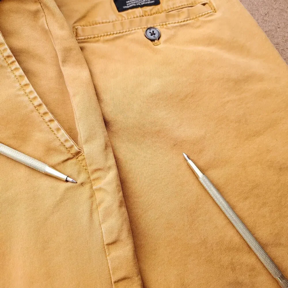 Banana Republic Skinny Fit Chino‎ Pants Men 32x34 Brown Stretch Lived-In Preppy